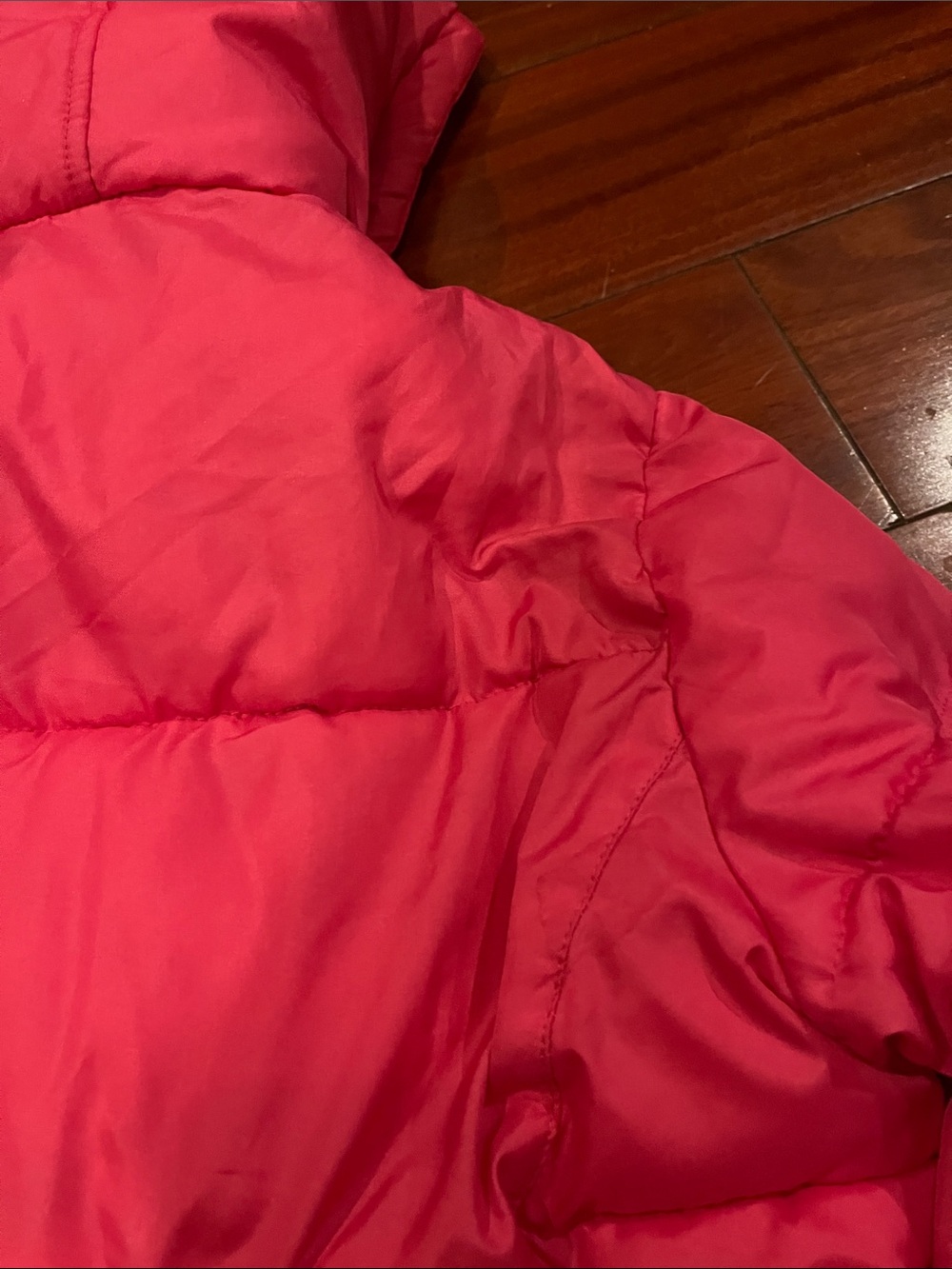 Girls' Pink Hooded Puffer Jacket size 12 Preloved - Picture 4 of 6